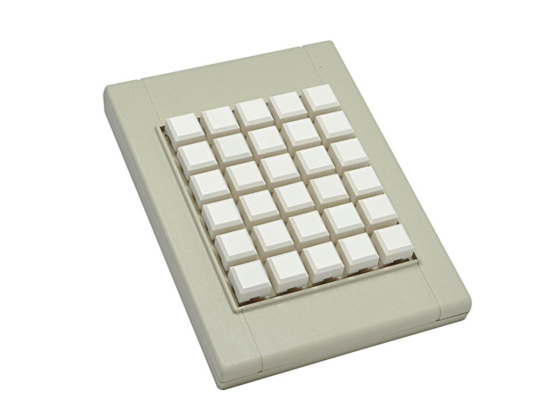 Teclado programable de sobremesa 30 teclas USB de 3 metros, color gris claro. | FQ Ingeniería