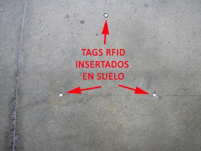 Tags 125 KHz insertados en pavimento