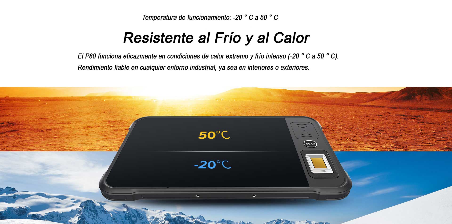 Tablet P80 Chainway Resistente al Frío y al Calor