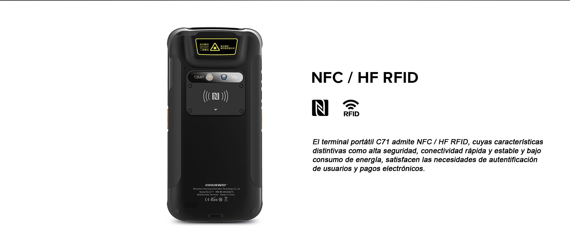 Terminal Móvel C71 CHAINWAY NFC