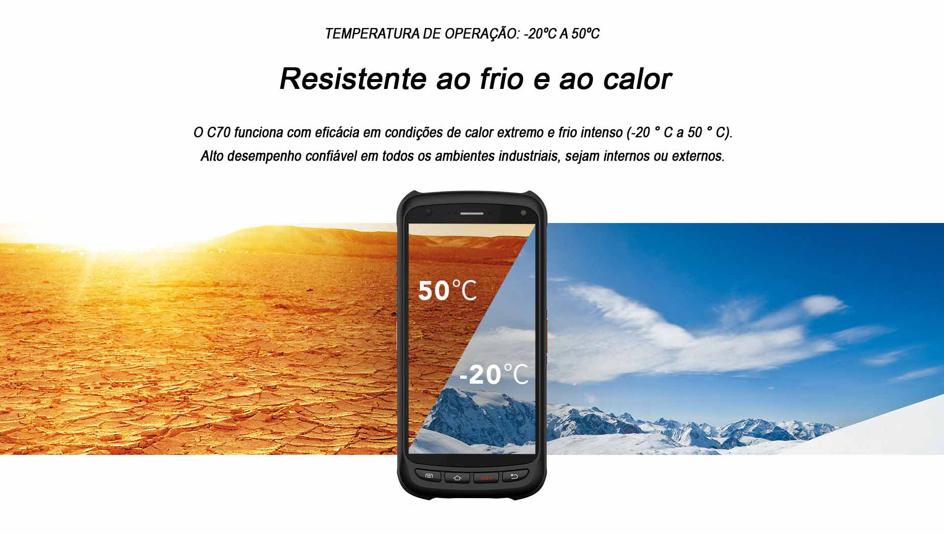 16_C70 Terminal Móvel C70 Chainway Android Resistente frio calor